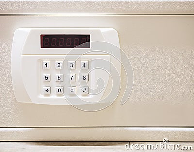 Security code button of Safe box with Electronic lock system Stock Photo