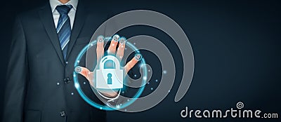 Security concept with fingerprint touch identification and authentication Stock Photo