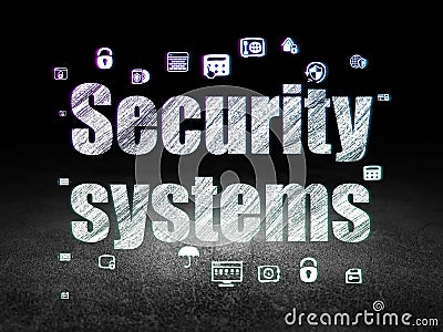 Security concept: Security Systems in grunge dark room Stock Photo