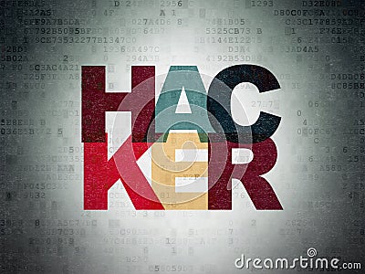 Security concept: Hacker on Digital Data Paper background Stock Photo