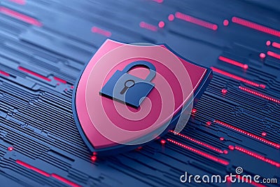 Security concept, lock, binary digits as background Stock Photo