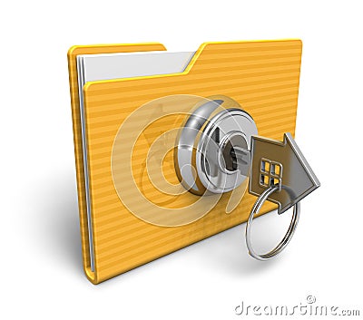 Security concept: locked folder Stock Photo