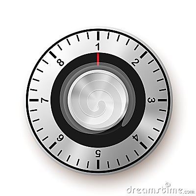 Security Concept. Safe Dial Icon. Vector Illustration