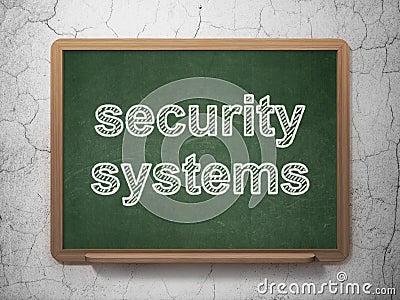 Security concept: Security Systems on chalkboard background Stock Photo