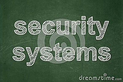 Security concept: Security Systems on chalkboard background Stock Photo