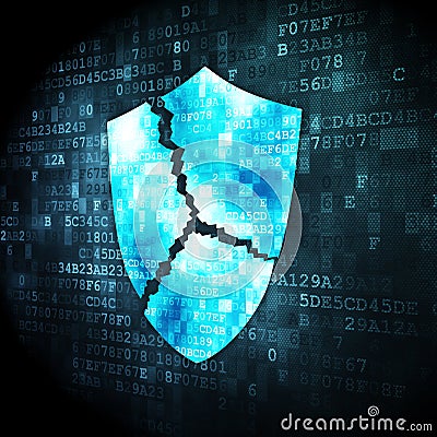Security concept: shield on digital background Stock Photo