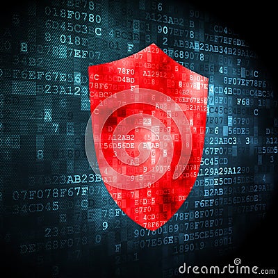 Security concept: shield on digital background Stock Photo