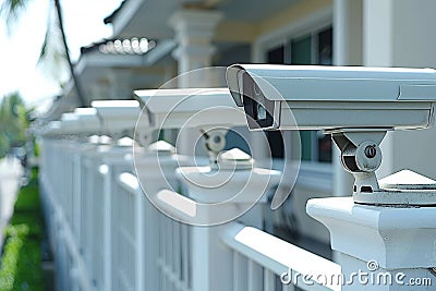 Security concepts assess smart devices in homes, integrating protective measures with alarm systems for enhanced security ecosyste Cartoon Illustration
