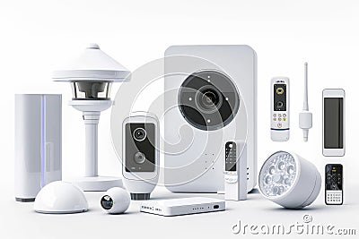 Security concepts evolve with smart device integration in video DVR systems, enhancing protection through remote control technolog Cartoon Illustration