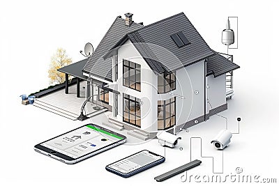 Security concepts implemented by a creative, watchful crew focus on hidden cameras, automated alert systems, and monitored prevent Cartoon Illustration