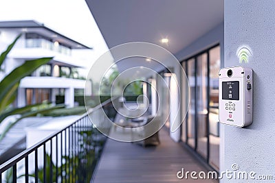 Security concepts with network cameras enhance protection control, connected to urban environments for improved security and alarm Cartoon Illustration
