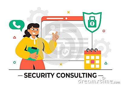 Security Consulting Illustration Featuring Information Technology and Ethical Hackers Conducting Testing, Development Vector Illustration