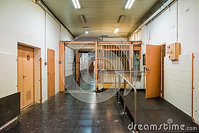 Security control door of the La Modelo prison in Barcelona Editorial Stock Photo