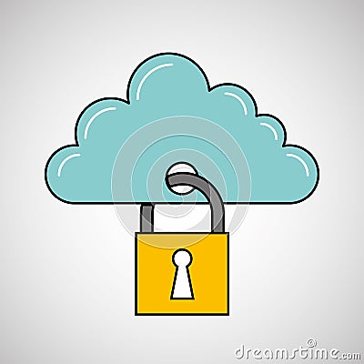 Security data concept cloud information icon Vector Illustration