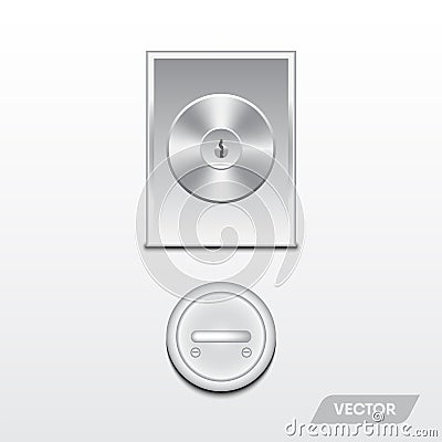 Security door knob, Modern design, Vector Stock Photo