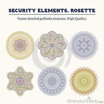 Security elements. Rosette. Vector Illustration