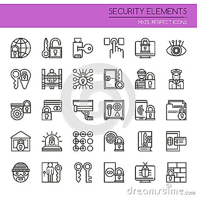 Security Elements Vector Illustration