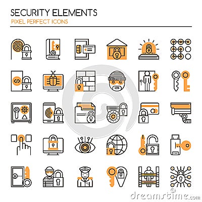 Security Elements Vector Illustration