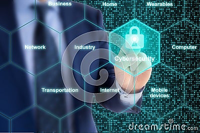 Security expert IOT grid cybersecurity concept Cartoon Illustration