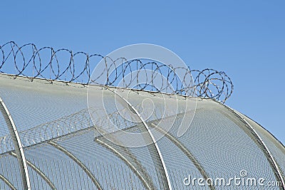 Security fencing detail Stock Photo