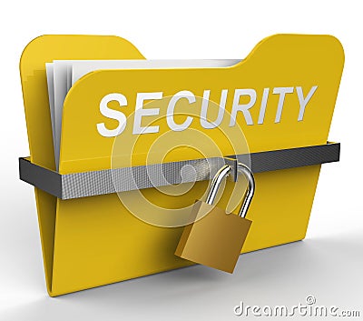 Security File Means Password Protected 3d Rendering Stock Photo