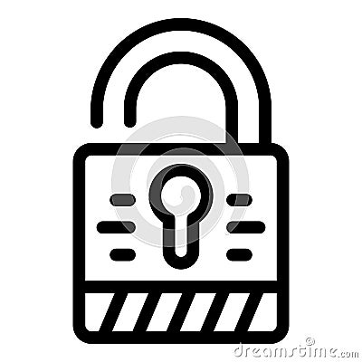 Security fraud padlock icon, outline style Vector Illustration