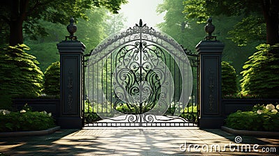 security gate iron Cartoon Illustration