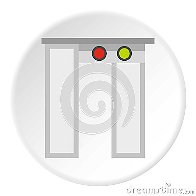 Security gates with metal detector icon circle Vector Illustration