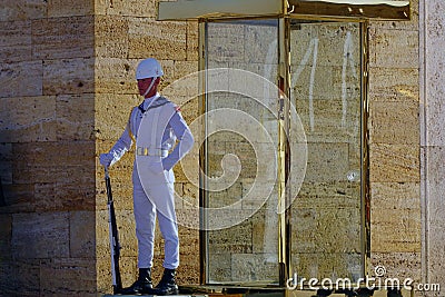 Security guard on duty in front of the Anitkabir museum in Turkey Editorial Stock Photo