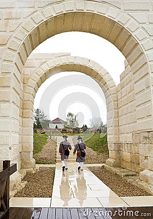 Security guard of the fortress Alba Carolina Editorial Stock Photo