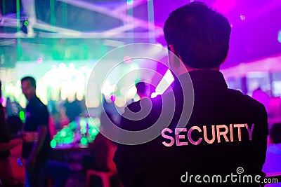Security guard in night club. Stock Photo