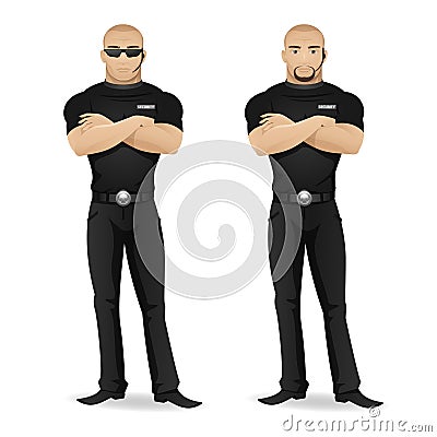 Ðœan security guard of nightclub Vector Illustration