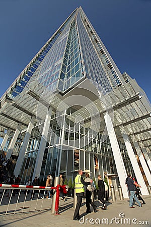 Security guard and The Shard Editorial Stock Photo