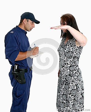 Security Guard and victim Stock Photo