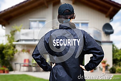 Security Guard Watching House Property Stock Photo
