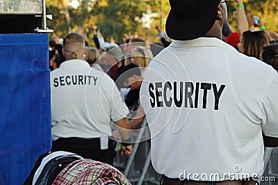 Security guards at concert Editorial Stock Photo