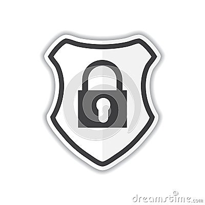 Security icon isolated on white background. Shield security icon. Lock security icon Vector Illustration