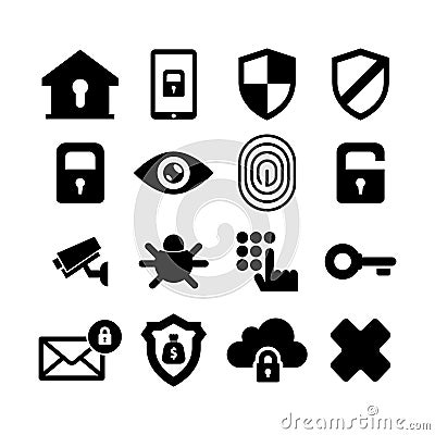 Security Icon set Stock Photo