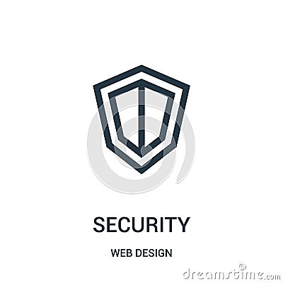 security icon vector from web design collection. Thin line security outline icon vector illustration Vector Illustration