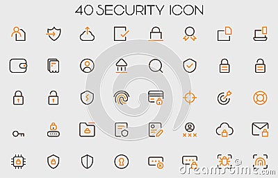 Security icons, lock, key, shield logo Vector Illustration