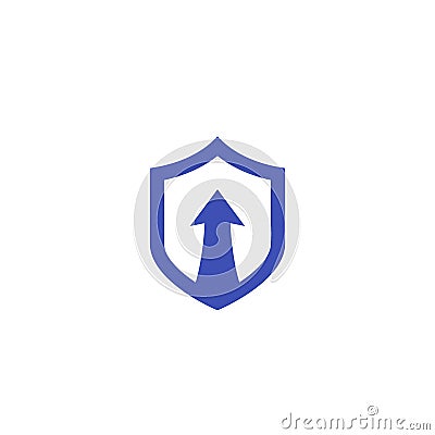 Security increase icon with up arrow Vector Illustration