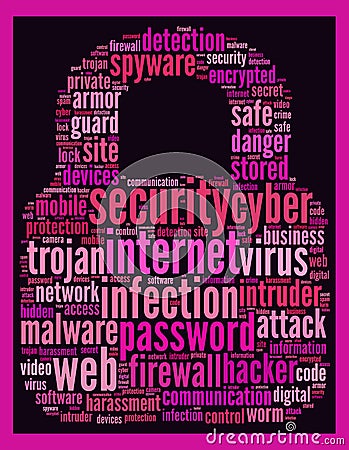 Security internet text concept Stock Photo