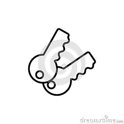 Security keys line style icon Vector Illustration