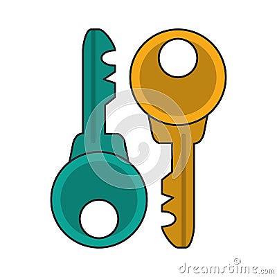 Security keys symbol isolated Vector Illustration