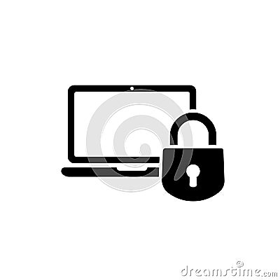 Security laptop, protection icon. One of set web icons Vector Illustration