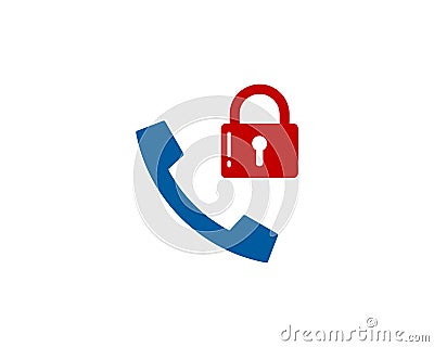 Security Lock Call Icon Logo Design Element Vector Illustration