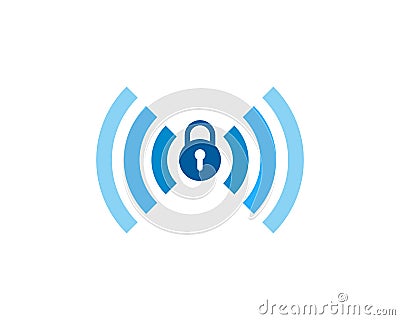 Security Lock Wifi Icon Logo Design Element Vector Illustration