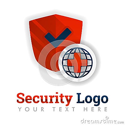 Security logo template for service industries, herbal, medicine, hospital, insurance, health, software, antivirus, construction, s Vector Illustration