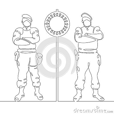Security military control roadblock checkpoint Vector Illustration