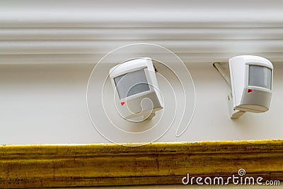 Security motion detectors Stock Photo